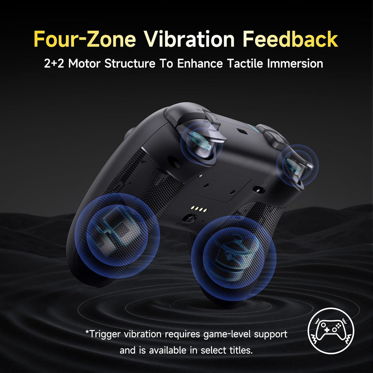 EasySMX X05PRO Wireless PC-Controller, Gaming-Controller mit leisen Tasten, 2-stufigen Triggern, Hall-Effekt-Joysticks, 2 programmierbaren Tasten, 1000 mAh Akku, kompatibel mit PC/Switch/Android/iOS – Schwarz