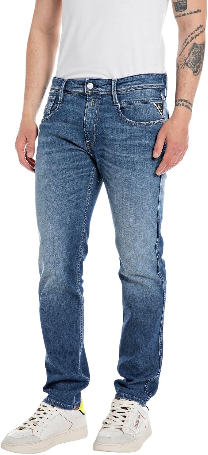 Replay Herren Jeans Anbass Slim-Fit mit Comfort Stretch