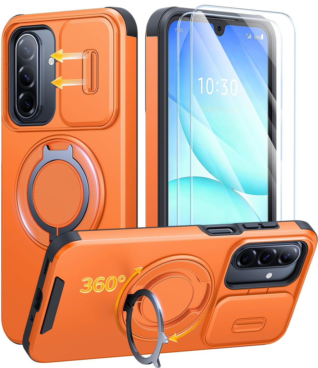 AOUIA für Samsung Galaxy S26 Ultra Hülle mit 2 Stück Panzerglas, Kameraschutz, 360° drehbarer Ringständer, Militärstandard Stoßschutz, robuste Handyhülle für Samsung S26 Ultra, Schwarz