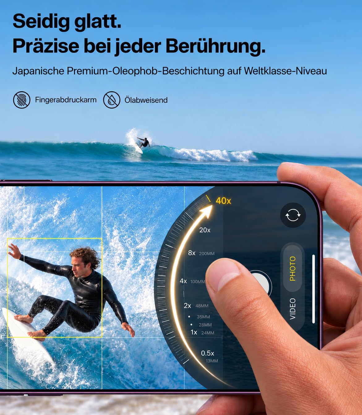 TORRAS für iPhone 18 Pro 9H+ Kratzfest Kameraschutz HD-Klares, Grau