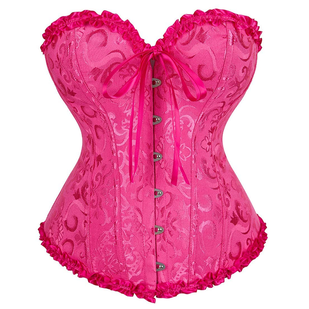 Bustier Corset Top for Women | Overbust Lace Up Waist Cincher Shapewear Lingerie