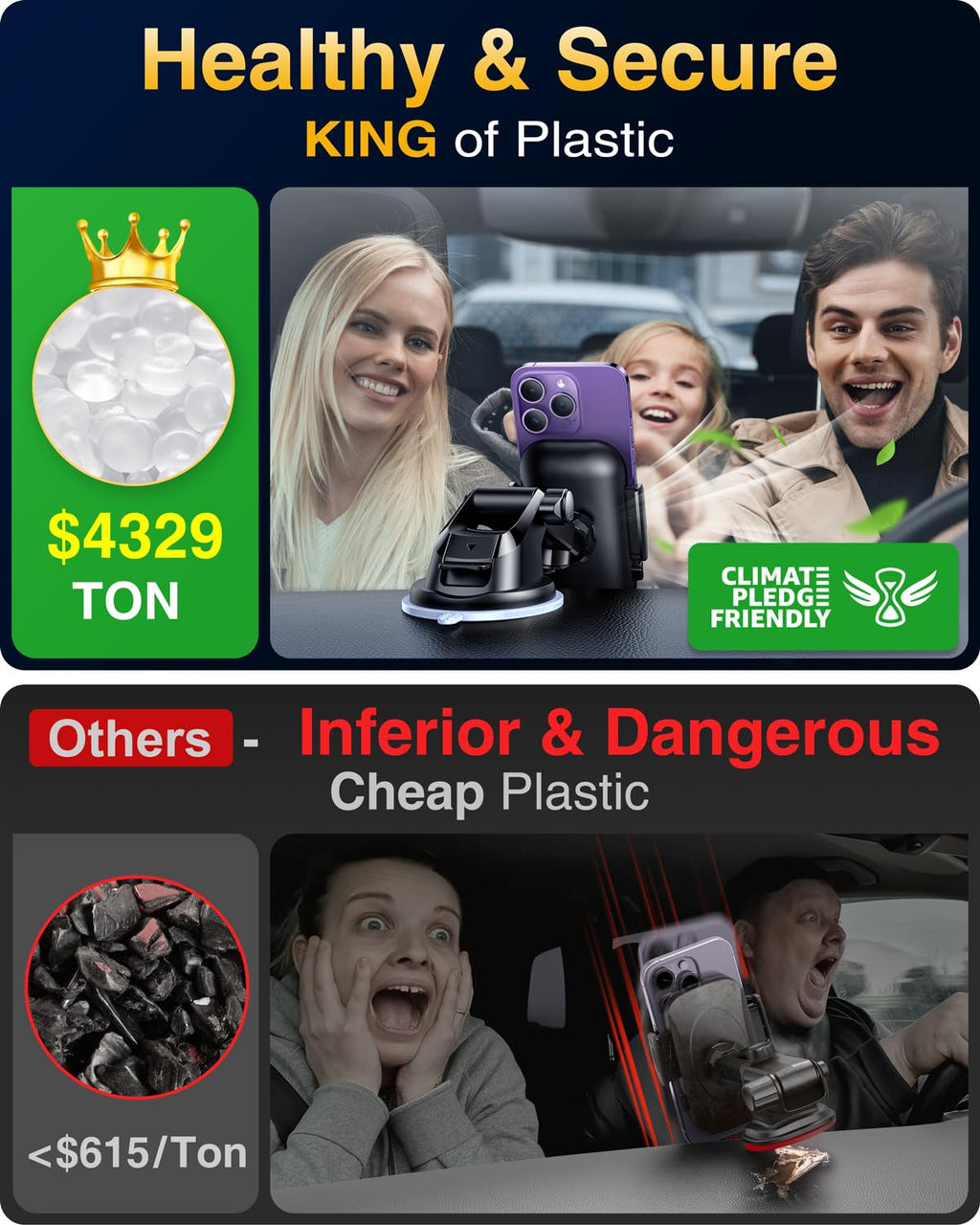 VANMASS 2026【Militär-Klasse】Handyhalterung Auto Upgrade【Stärkste Saugnapf & Lüftungshaken】4 in 1 Handy Halterung Auto 360° Drehbar Handyhalter Auto Armaturenbrett Scheibe Wand für iPhone Samsung usw