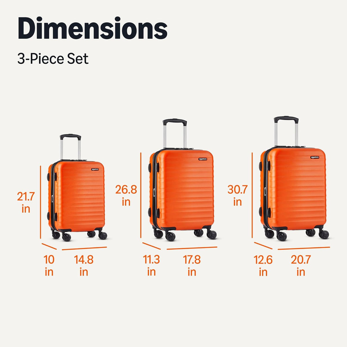 Amazon Basics 21" Hardside Carry-On Luggage with Spinner Wheels, Expandable for Up to 25% More Space, Scratch-Resistant Hard Shell, Telescoping Handle, Black