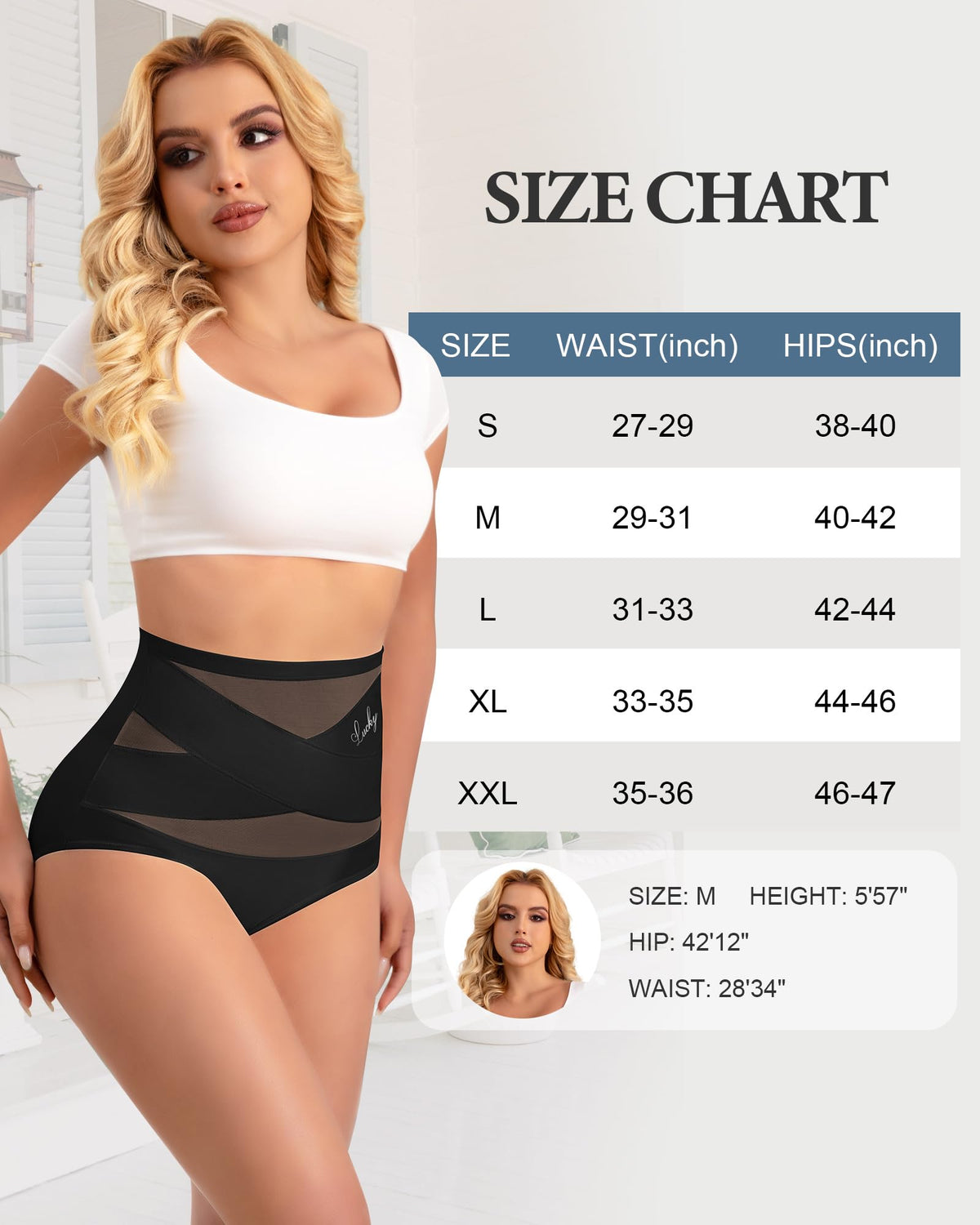 Lot de 4 Culotte Gainante Ventre Plat Taille Haute pour Femme