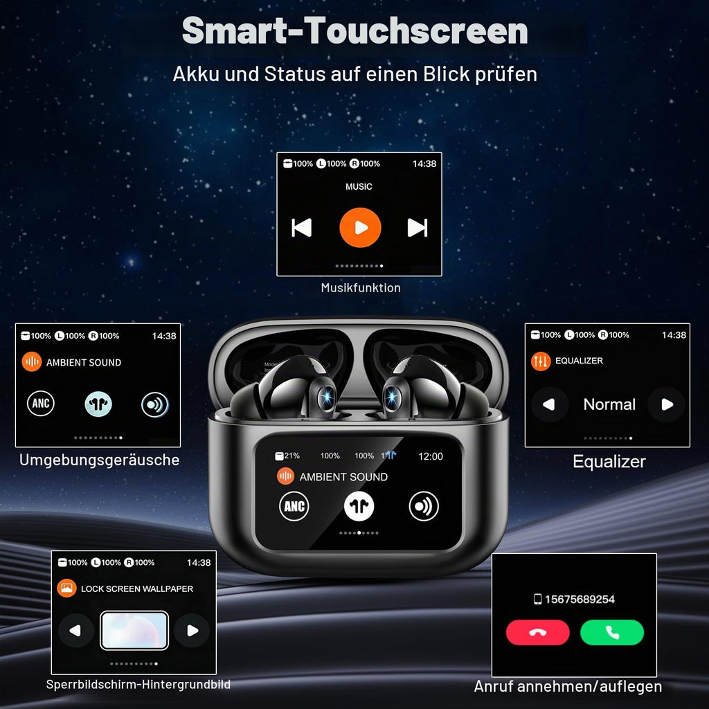 Bluetooth Kopfhörer, Kopfhörer Kabellos Bluetooth 5.4, Tiefer Bass Ohrhörer