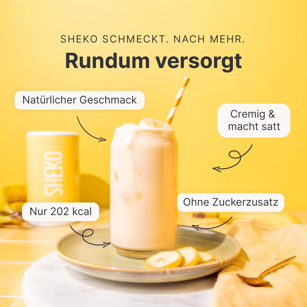 SHEKO Balance Shake Erdbeere – Mahlzeitersatz & Abnehmshake – 378 g