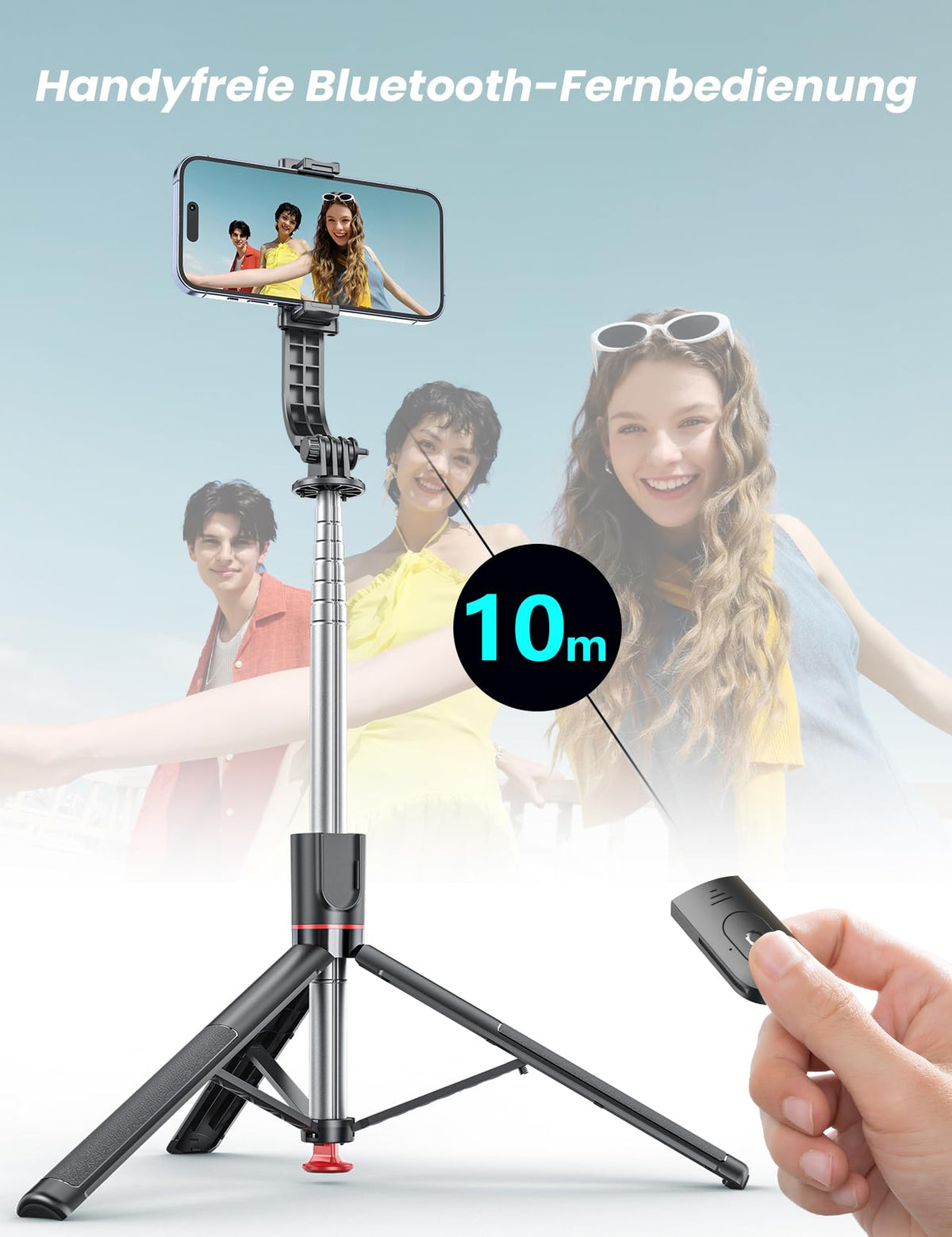 Selfiestick Stativ und Fernbedienung, 2 Fülllicht Stativ für Smartphones
