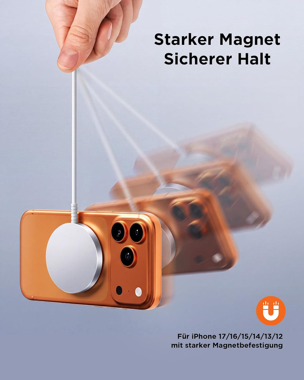 Mag-Safe Ladegerät für iPhone Ladestation: Starker Magnet Wireless Charger