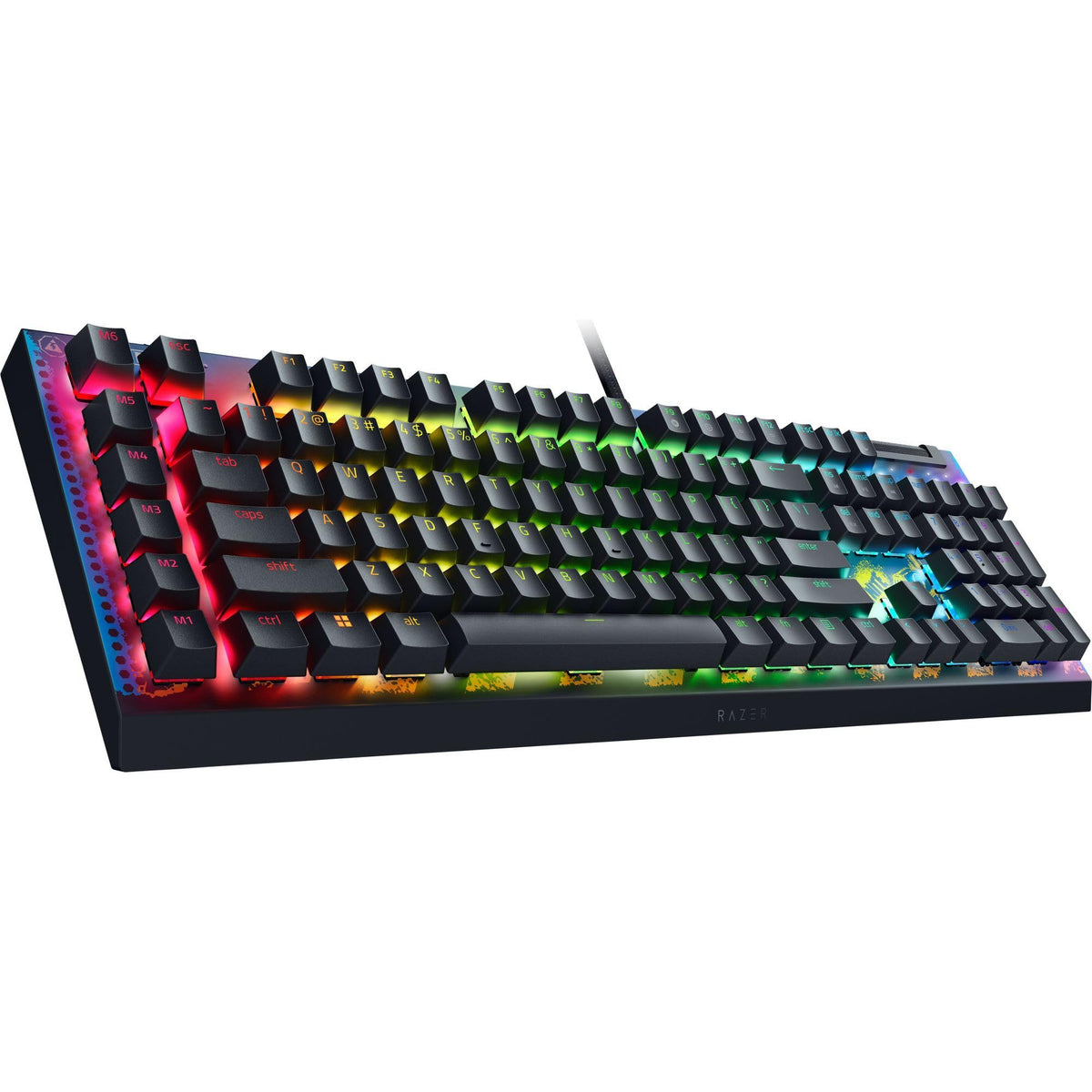 Razer BlackWidow V4 - Mechanische Gaming-Tastatur Chroma RGB (Mechanische Yellow Switches, 6 eigene Makro-Tasten, Doubleshot-ABS-Tastenkappen) QWERTZ DE-Layout | Schwarz