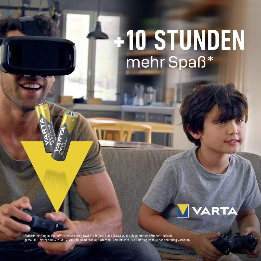 Varta Batterien AAA 100 Stück Power on Demand Alkaline 1,5 V Vorratspack