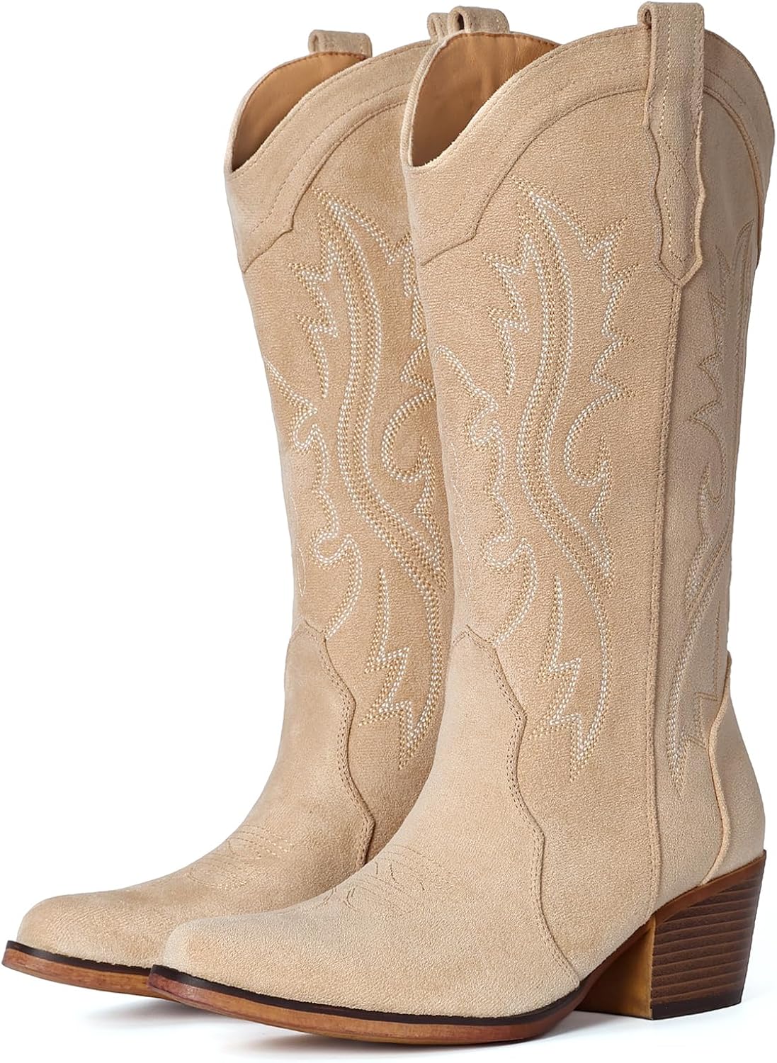 IUV Cowboystiefel für Damen Western Cowgirl Stiefel wadenhoch mit spitzer Kappe