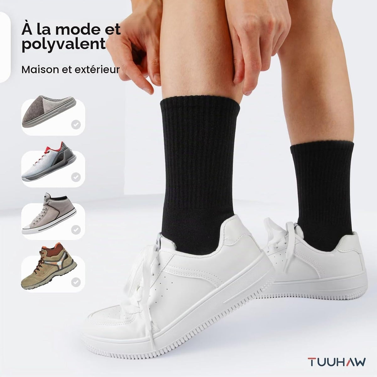 Chaussettes Homme Femme Coton Sport Tennis Course Golf (Lot de 6/12)