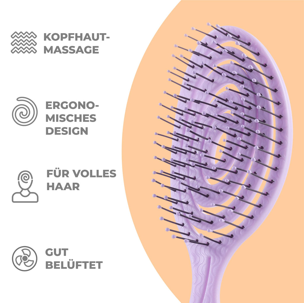Ninabella Haarbürste ohne Ziepen - Detangler Bürste, Entwirrbürste & Lockenbürste für feines und langes Haar - Haarbürste Damen Herren Kinder - für nasse und trockene Haare - Limettengrün