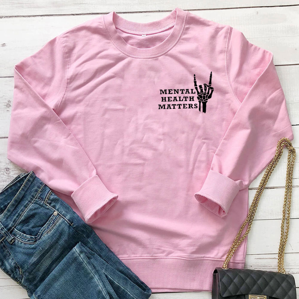 Mental Health Matters-hoodie med tryck