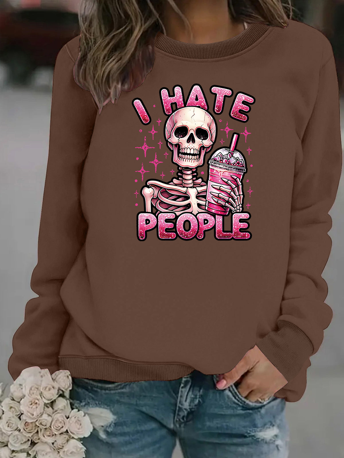 Sweat-shirt ample en velours