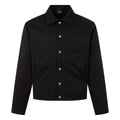 Workwear Turquoise Textured Button Placket Lapel Collar Loose Fit Jacket