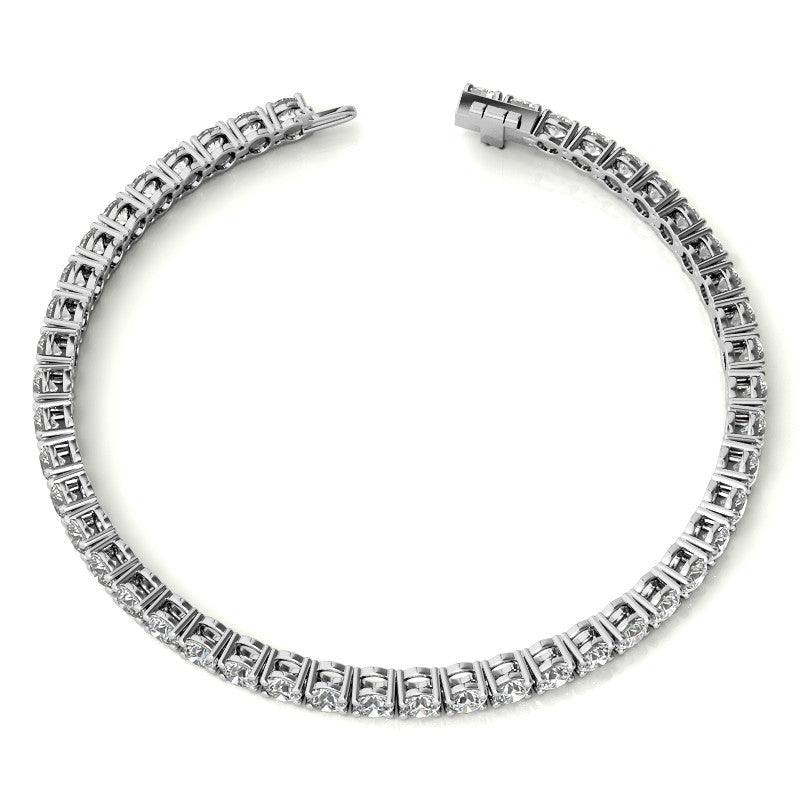 Pulsera de tenis con 6.5 quilates de diamantes creados en laboratorio (G/VS) en oro blanco o amarillo de 14k - Certificado AGI