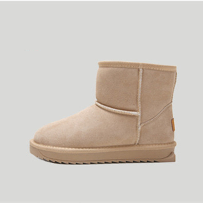 New Flat Bottom Medium Cotton Shoes Plush Snow Boots for Women