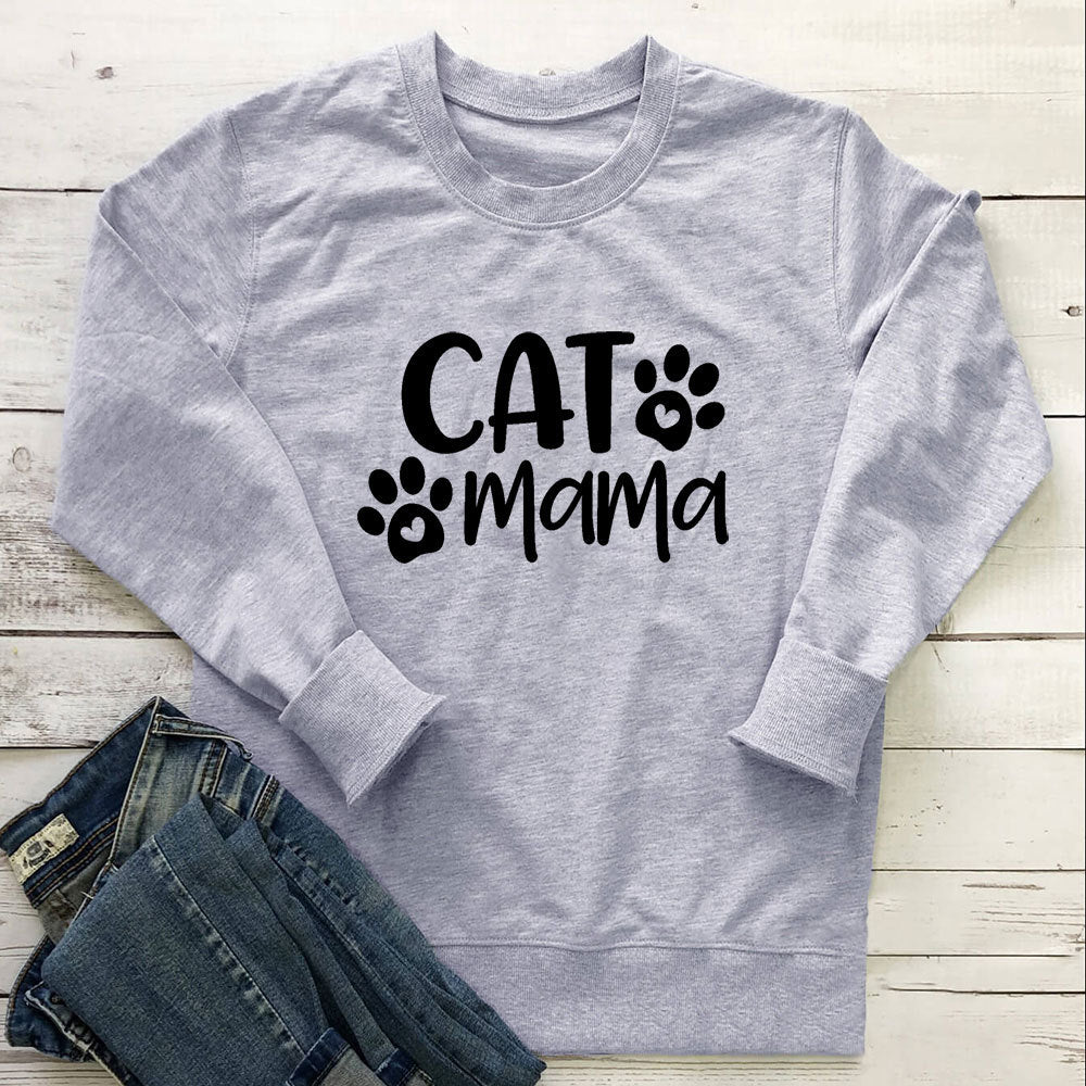 Cat Mama lettering cat print