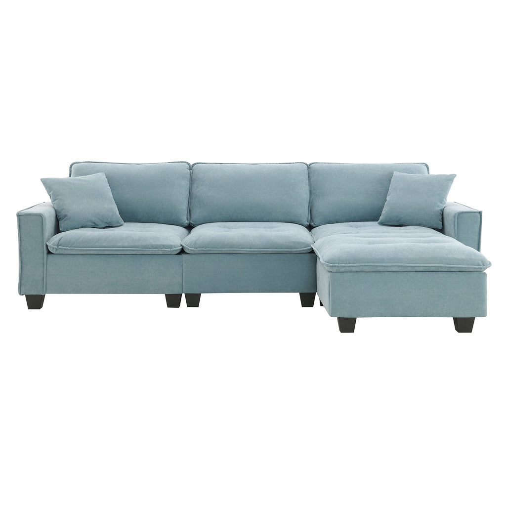 Sofá seccional convertible moderno de 100*59", sofá en forma de L reversible con cojines gratis, sofá cama de terciopelo de gamuza de 4 plazas