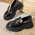 Damen-Freizeit-Loafer mit dicker Sohle und Fleecefutter