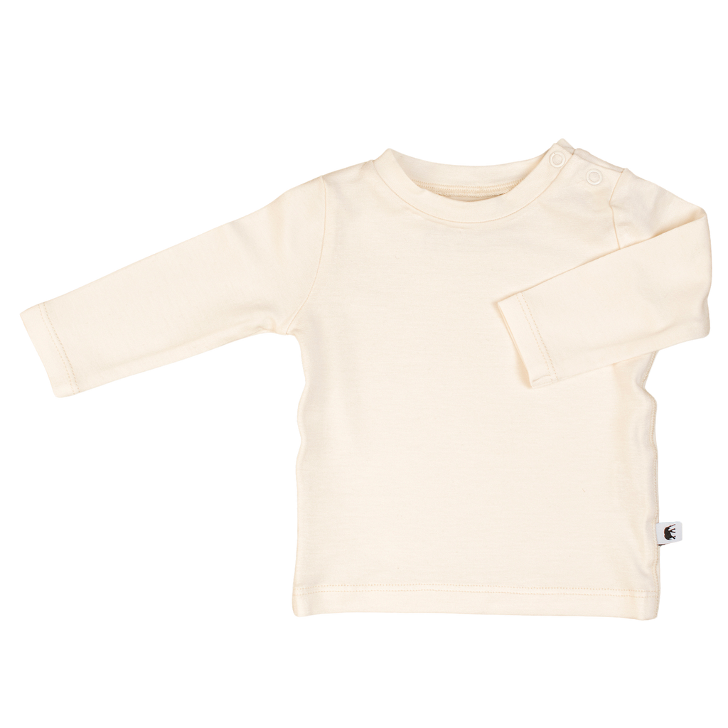Camiseta de manga larga para bebé de bambú - CREMA