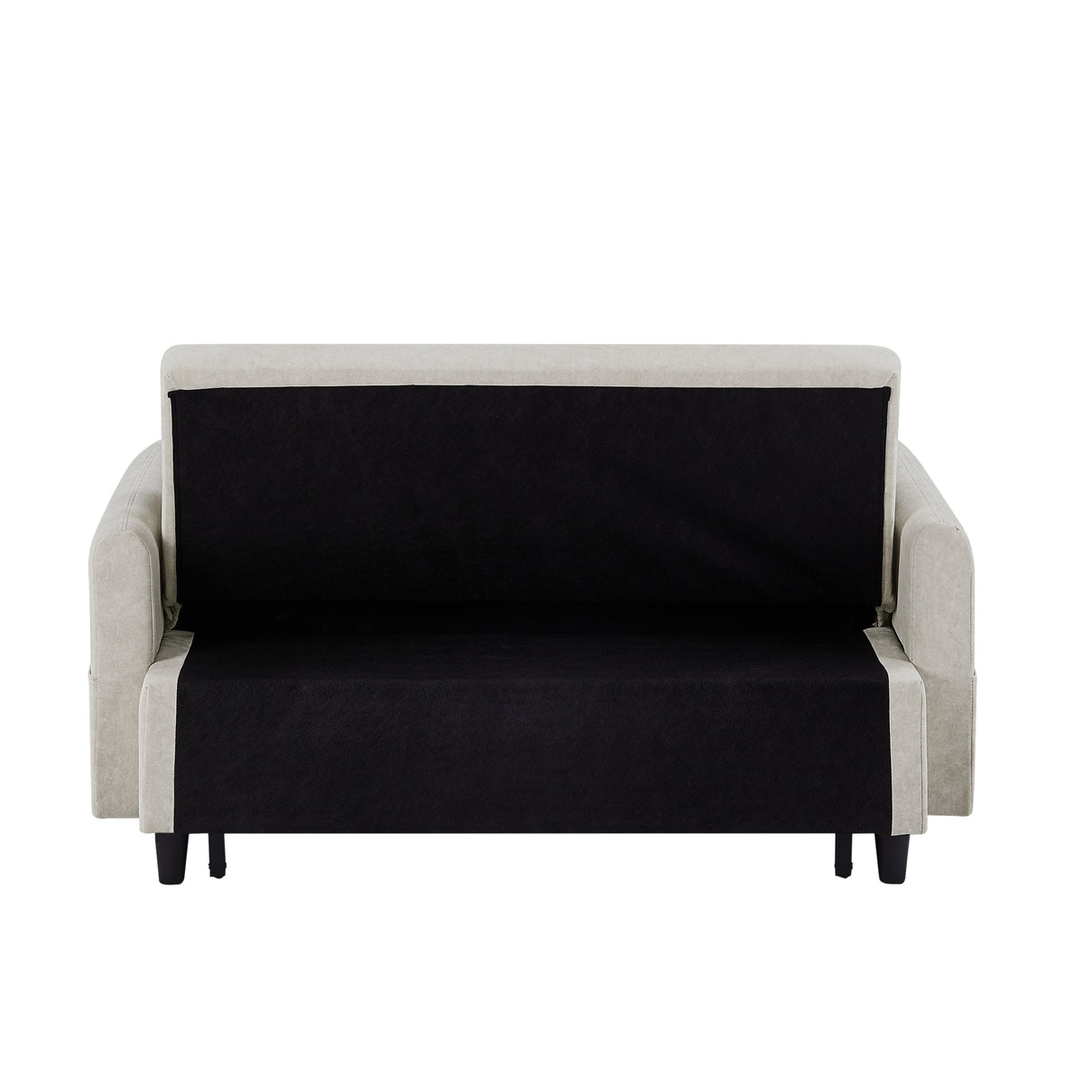 55.1" Pull Out Sleep Sofa Bed Loveseats Sofa Couch With Adjsutable Backrest, Storage Pockets, 2 Soft Pillows, USB Ports