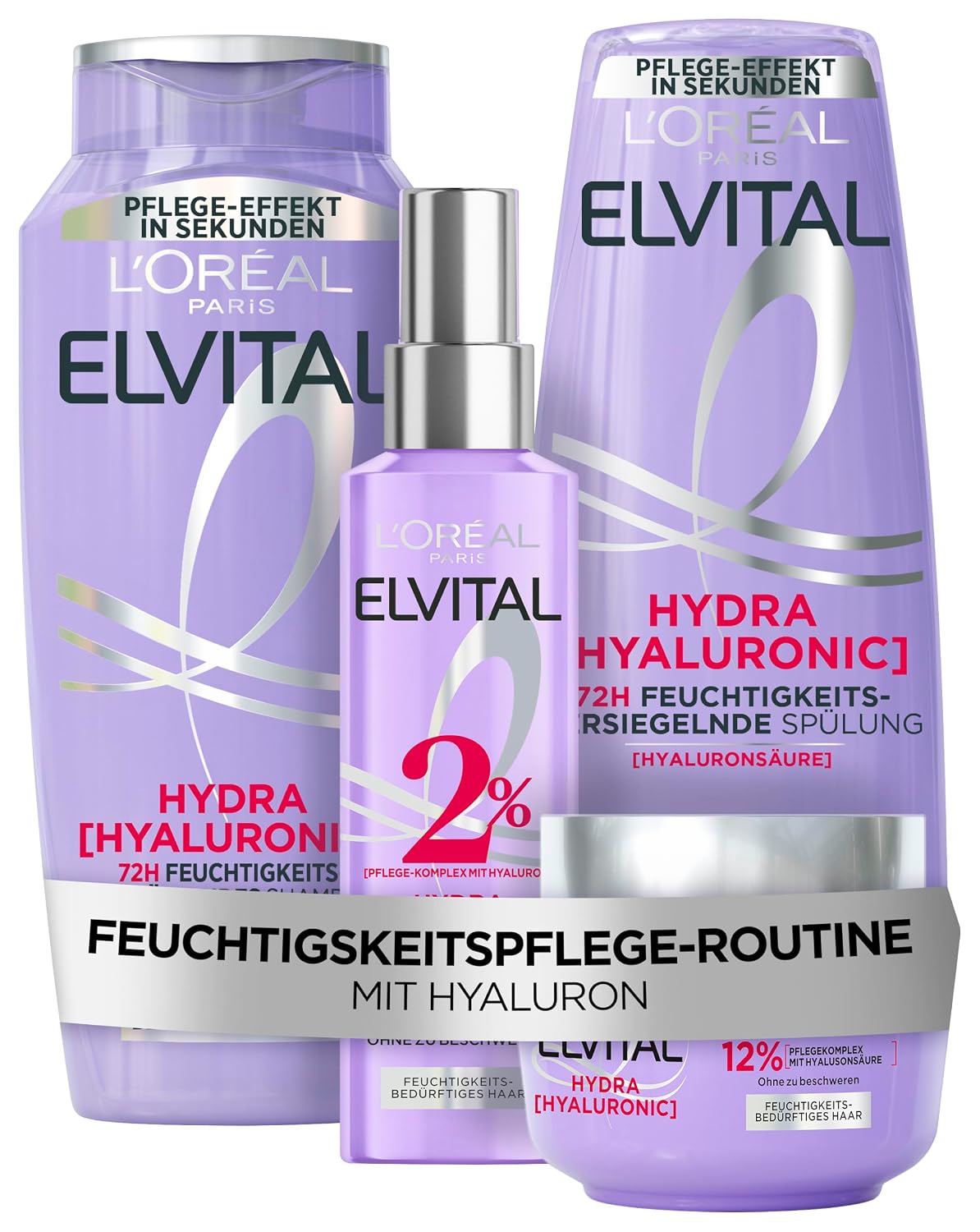 L'Oréal Paris Elvital Hydra Hyaluronic Shampoo Feuchtigkeitsboost, 1000 ml