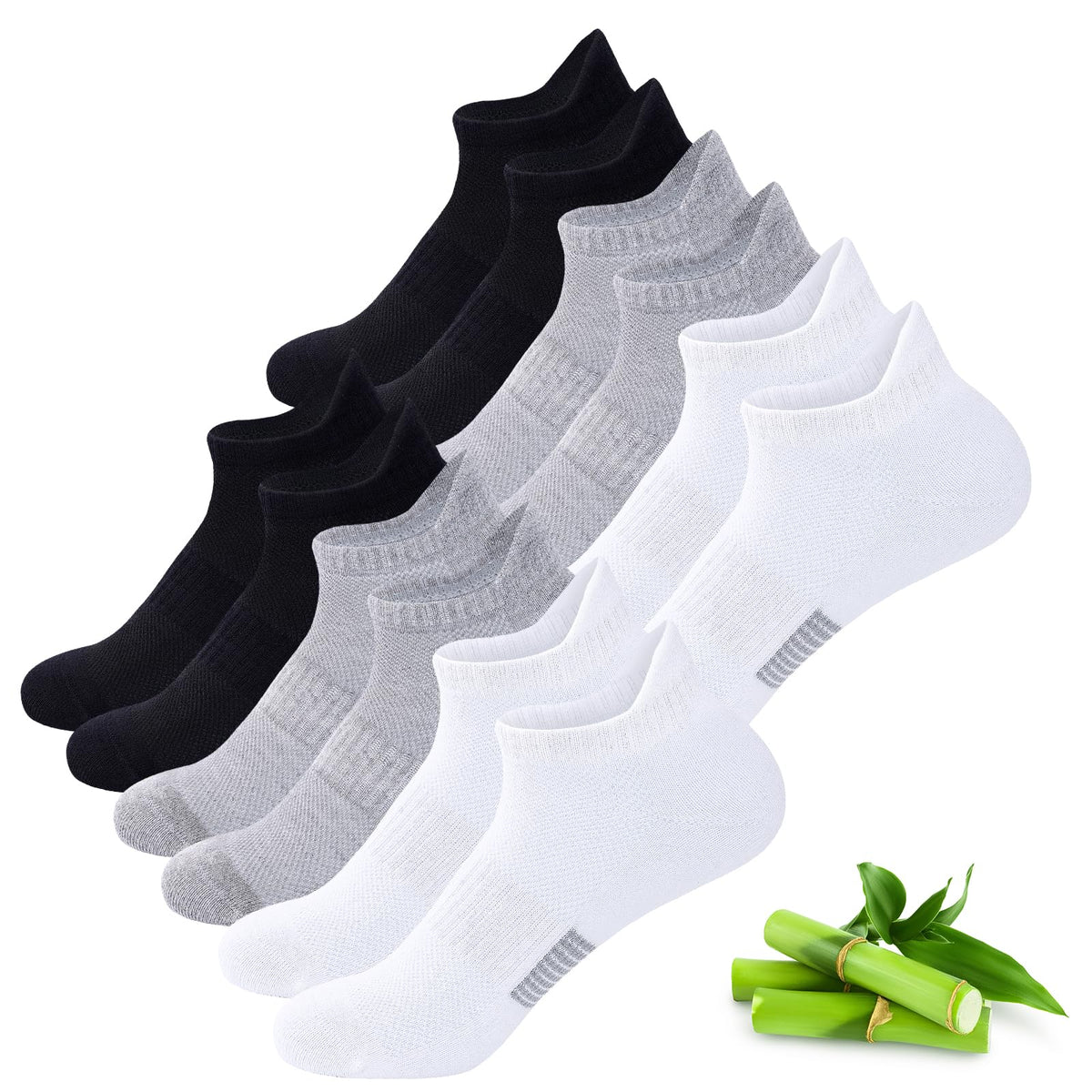 Bambus Sneaker Socken Damen, 6 Paar, Atmungsaktiv