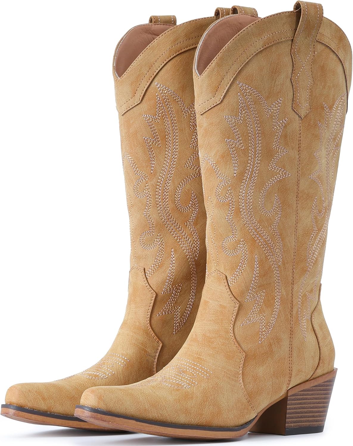 IUV Cowboystiefel für Damen Western Cowgirl Stiefel wadenhoch mit spitzer Kappe