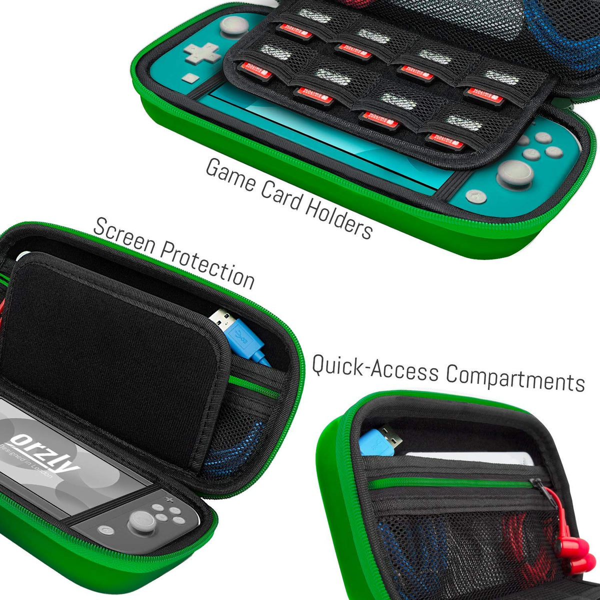 Orzly Tragetasche kompatibel mit Nintendo Switch Lite (2019) – Aufbewahrungstasche - Hartschalen Case/Hülle/Schutzhülle für die Verwendung mit der Nintendo Switch Lite Konsole & Accesoires - ROSA