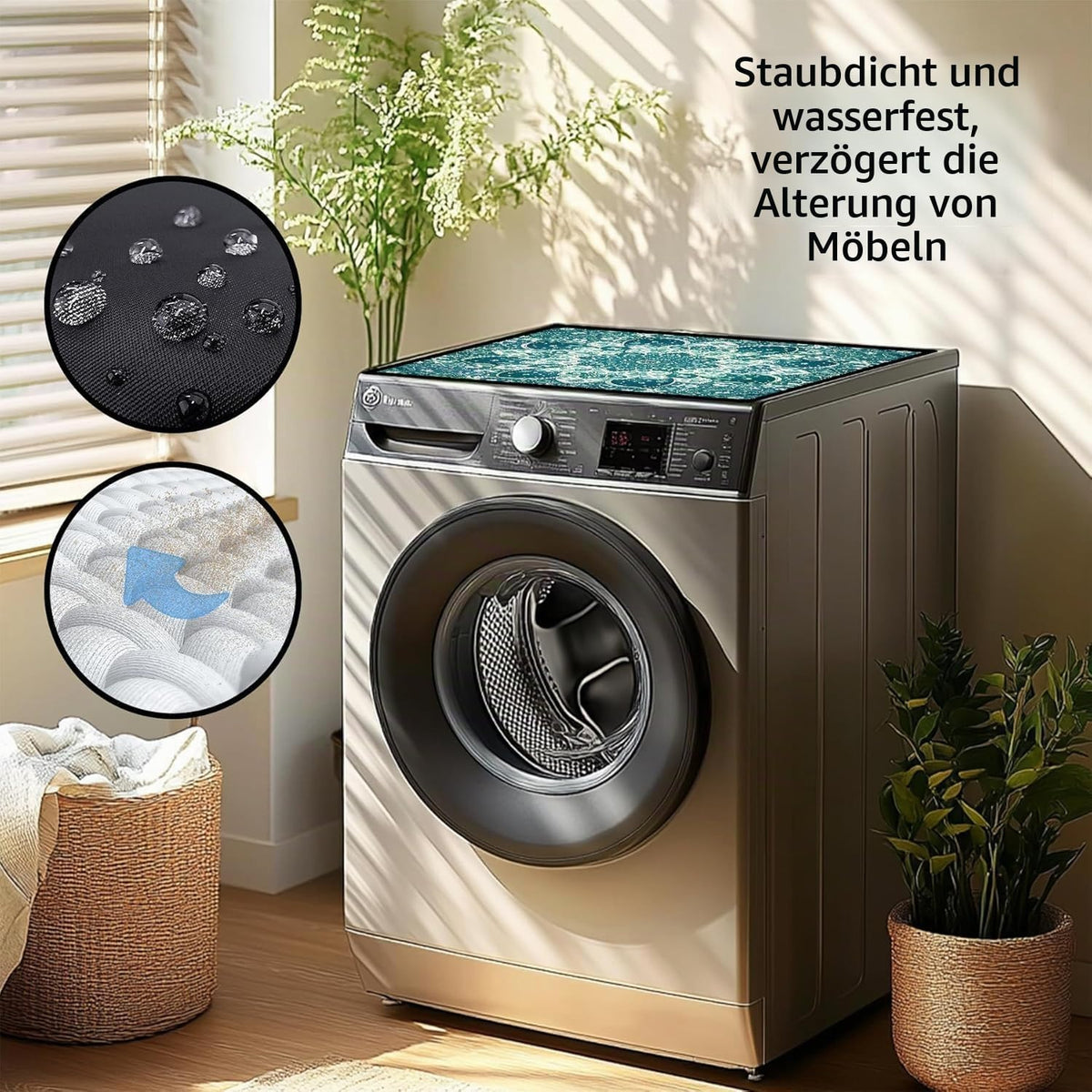 YeahBoom Waschmaschinenauflage 60x60cm,Waschmaschinenabdeckung Universal