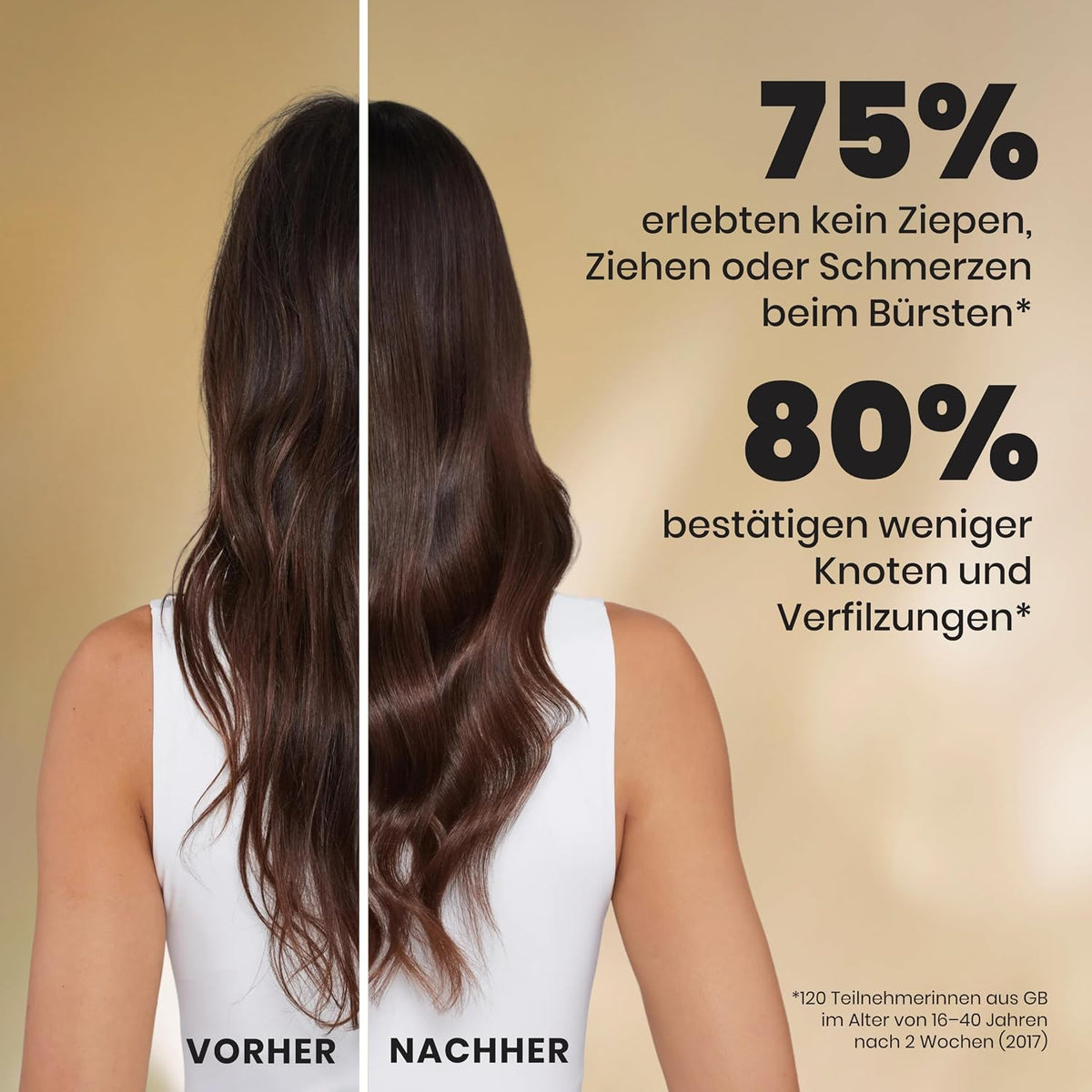 Tangle Teezer Ultimate Detangler Haarbürste – Nasses & Trockenes Haar – Entwirrungsbürste für Alle Haartypen – Zweistufige Borsten Reduzieren Haarbruch & Knoten – Champagner Gold mit Chrom-Finish