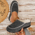 Retro Forest-style Thick-soled Closed-toe Mules For Women