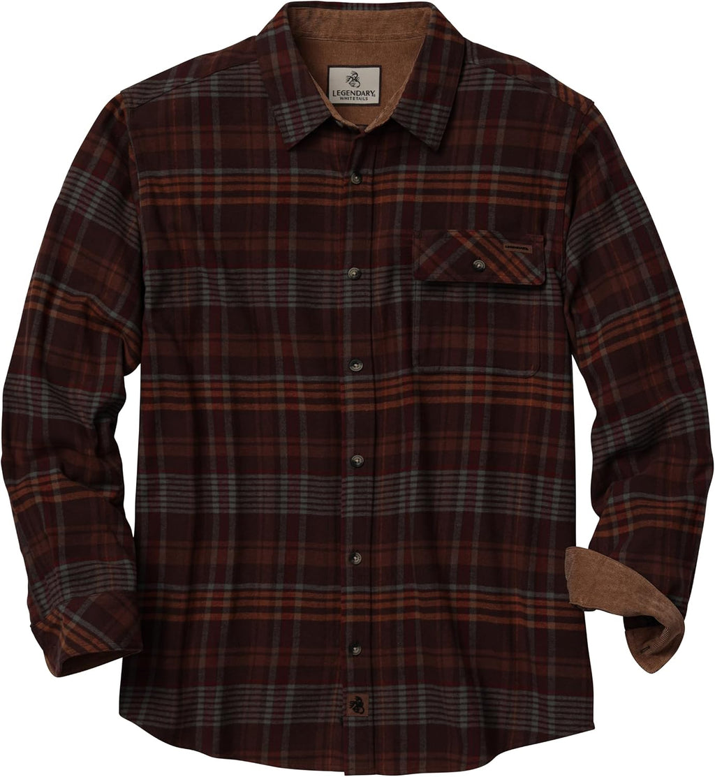 Legendary Whitetails Herren-Langarm-Flanellhemd mit Knopfleiste aus 100 % Baumwolle