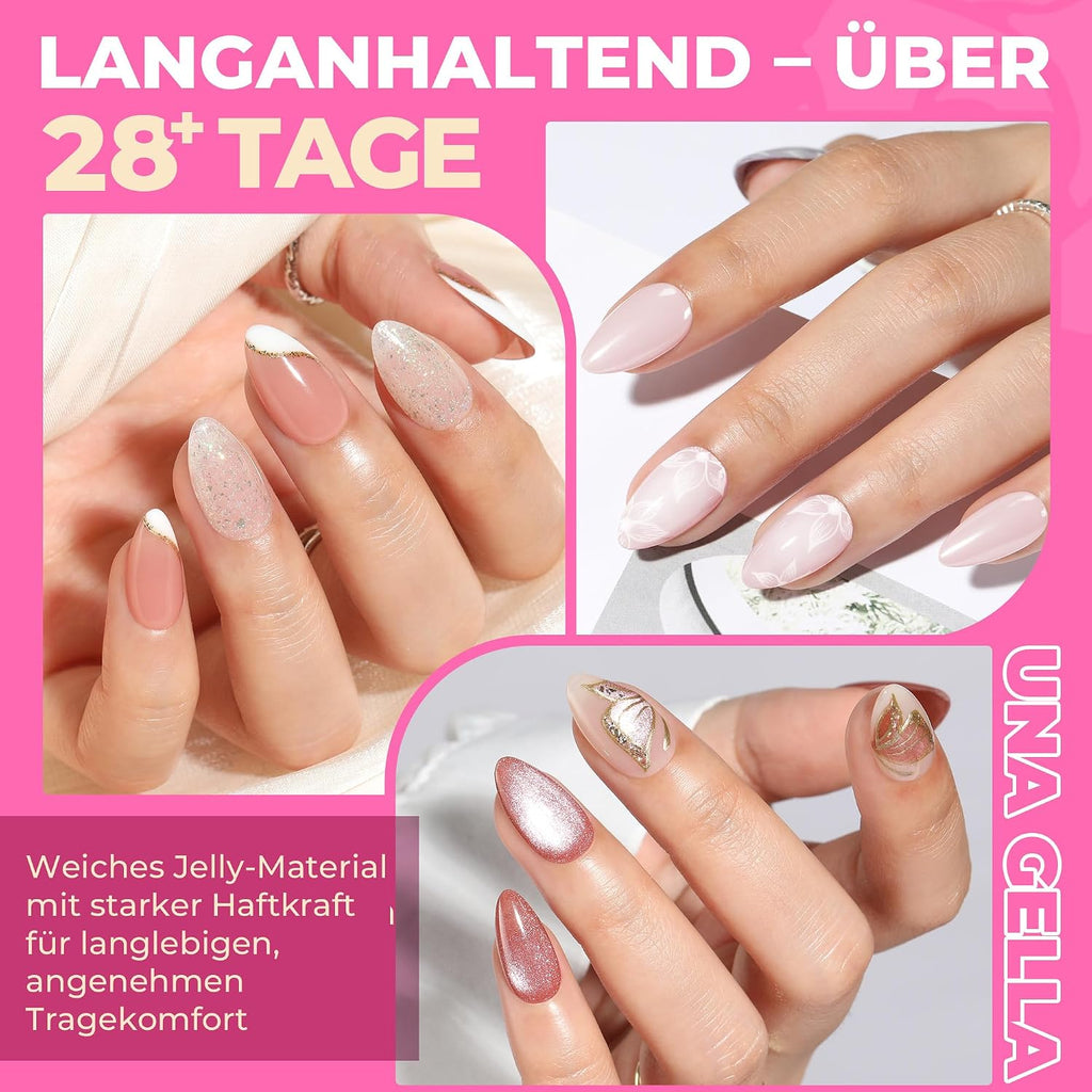 UNA GELLA Kurze Mandel Nail Tips 504 Stück
