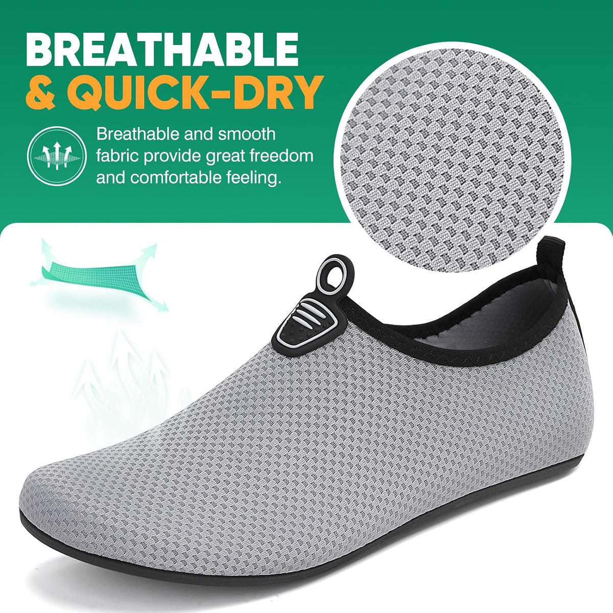 Water Shoes for Women Men Quick-Dry Beach Swim Socks with Non-Slip Sole