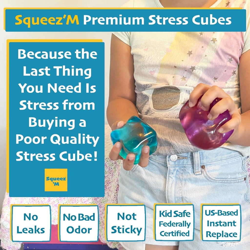 Original BigBlok Premium Stress Cube, Squishy Fidget Toy, Kids & Adults