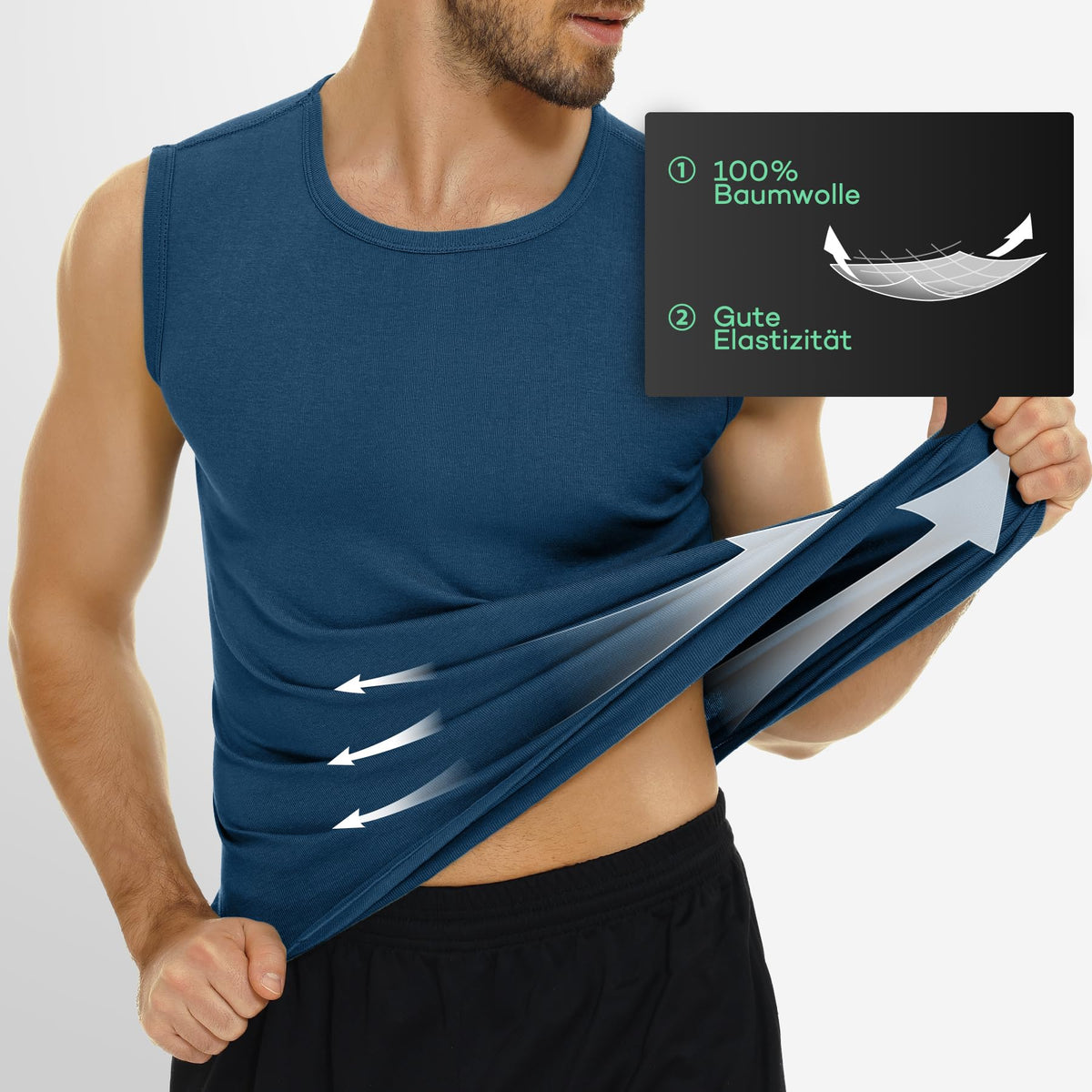 FALARY 3er-/6er-Pack Herren-Unterhemd aus Baumwolle Tanktop Unterhemden S-5XL