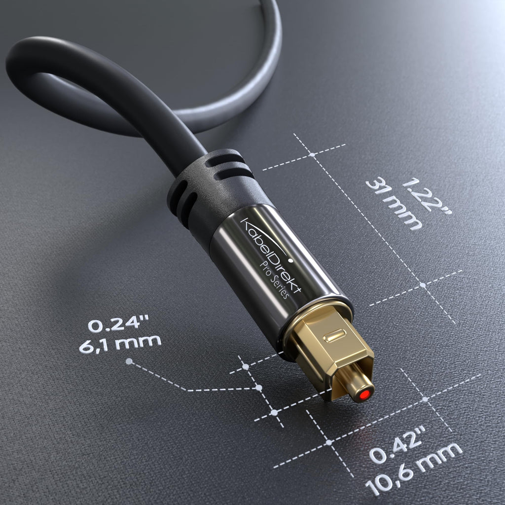 TOSLINK Kabel, Optisches Audiokabel - 10 m langes Glasfaserkabel für Soundbars (Digital S/PDIF, Stereoanlagen/Verstärker/Verstärker, Heimkino, Xbox One/PS4) - CableDirect