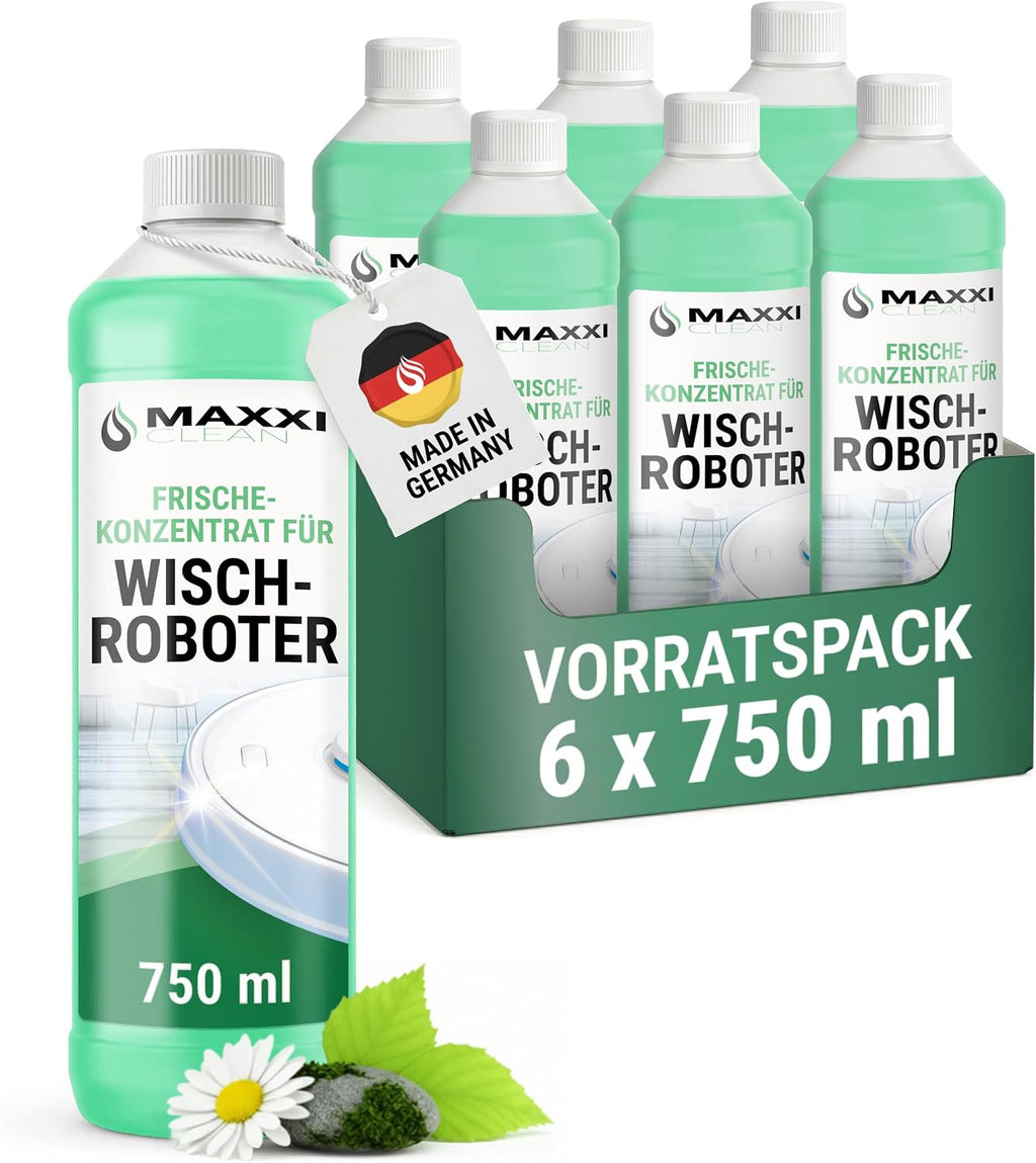 Maxxi Clean 1 x 750 ml Reinigungsmittel für Saugroboter mit Wischfunktion I Konzentrat mit Frische Duft I Universalreiniger für Fliesen, Laminat, Parkett I kompatibel mit gängigen Herstellern