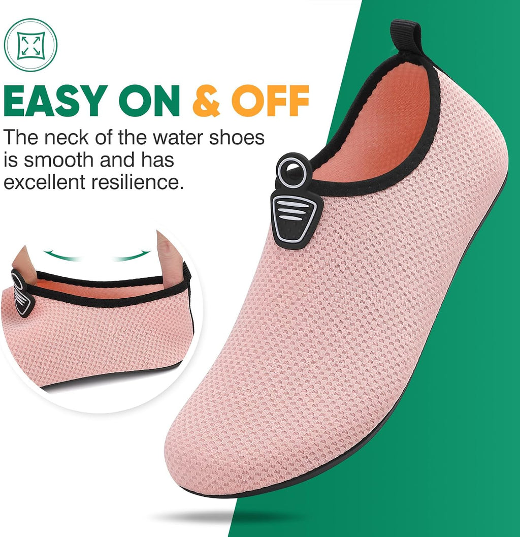 Water Shoes for Women Men Quick-Dry Beach Swim Socks with Non-Slip Sole