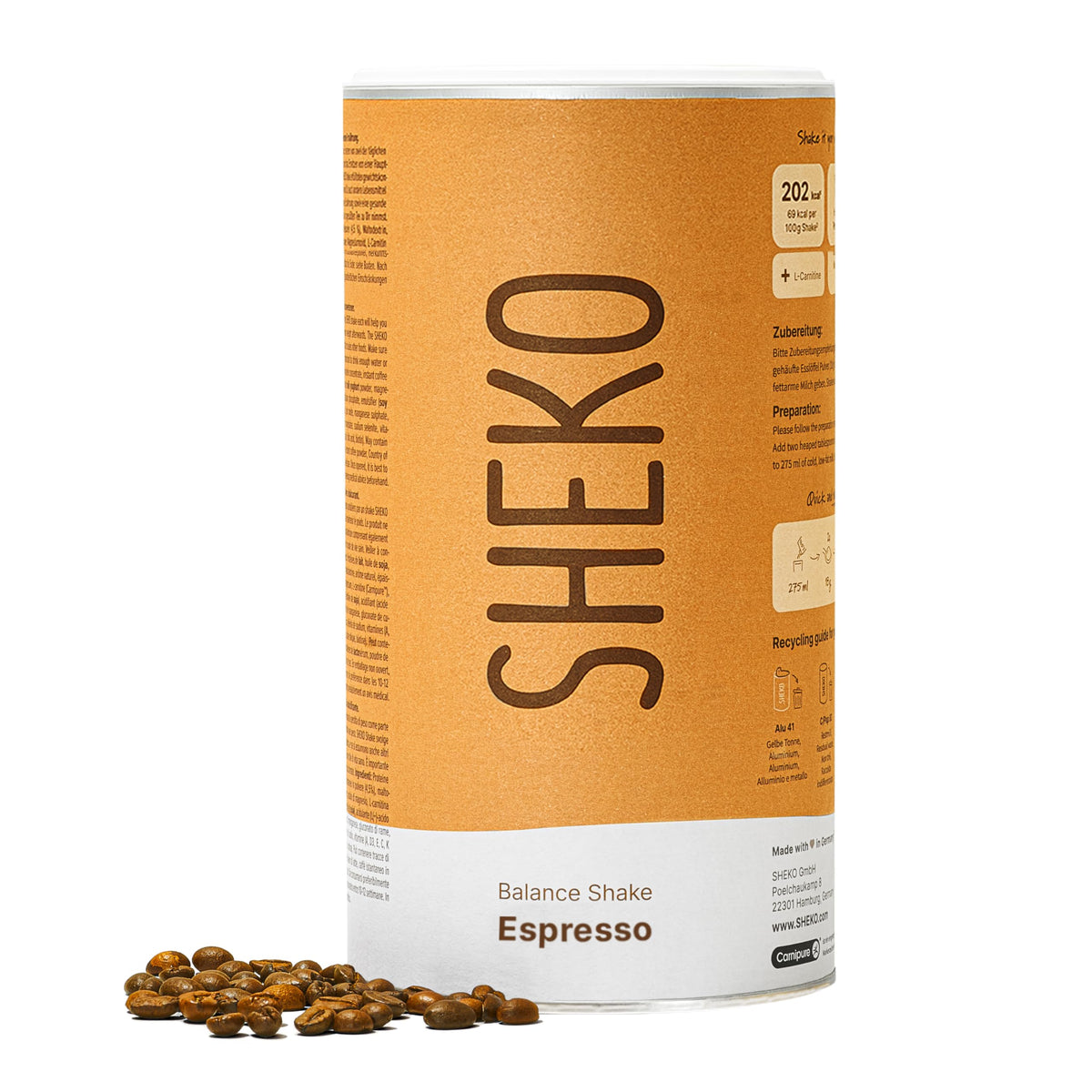 SHEKO Balance Shake Erdbeere – Mahlzeitersatz & Abnehmshake – 378 g