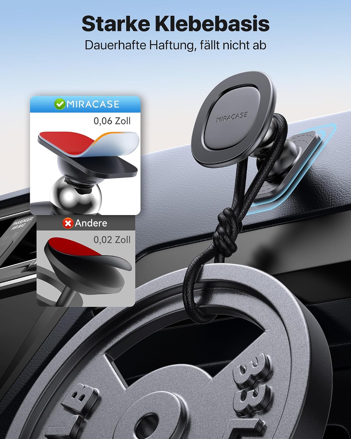 Miracase [2026 Upgraded Handyhalterung Auto Handy Halterung,Universal Car Phone Holder[Stärkste Saugnapf & Lüftungshaken] 360° Drehbar kfz autohalterung Lautsprecher für iPhone Samsung Galaxy Google