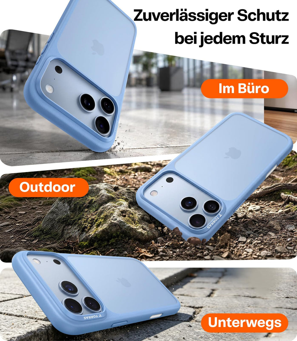 TORRAS für iPhone 18 Pro Hülle iPhone 17 Pro Hülle,Militärschut,Transparent