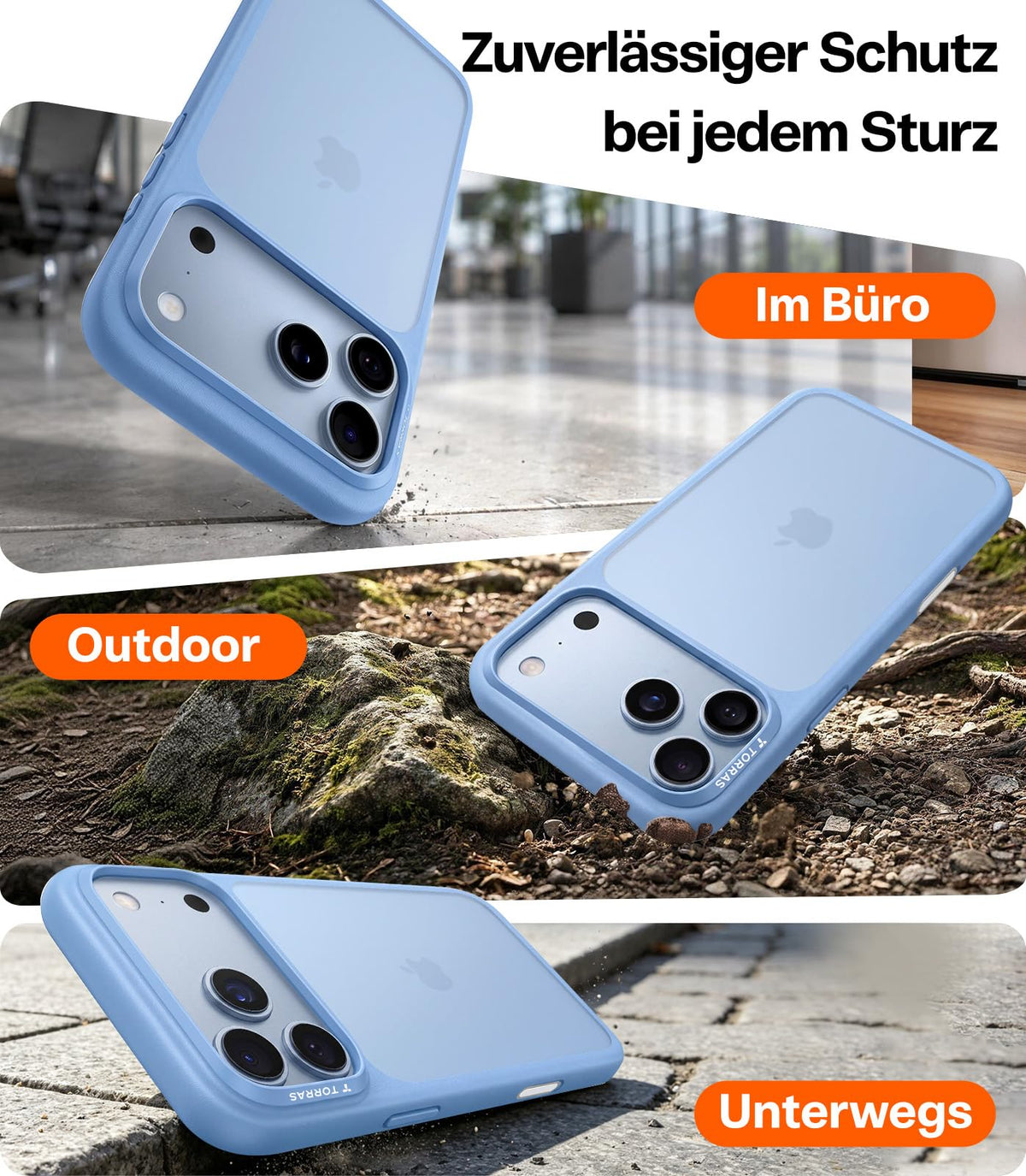TORRAS für iPhone 18 Pro Hülle iPhone 17 Pro Hülle,Militärschut,Transparent