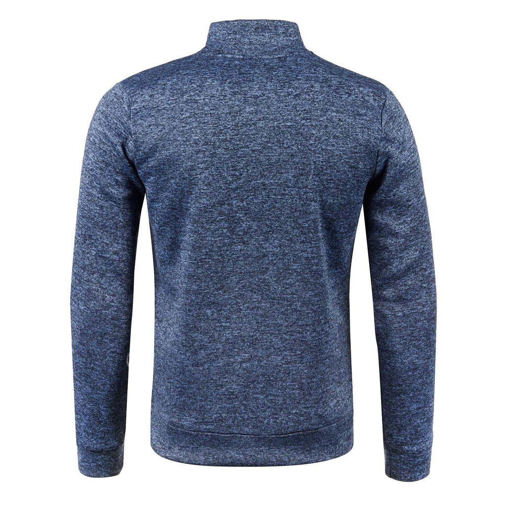 Generisch Sweatjacke Herren Ohne Kapuze Cardigan Mit Reißverschluss Langarm Janker Stehkragen Pullover Casual Warme Herbst/Winterjacke Klassischer Strickweste Trachtenjacke Freizeitjacke