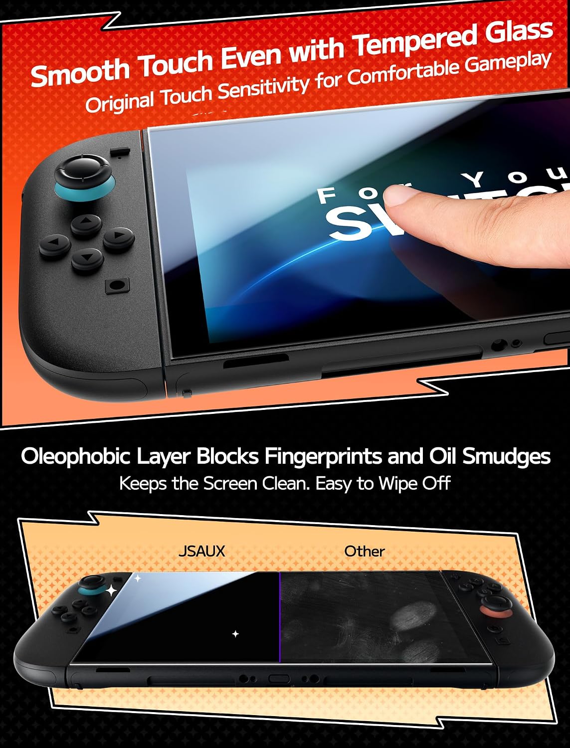 JSAUX 2er-Pack Ultra HD Displayschutz für Nintendo Switch 2