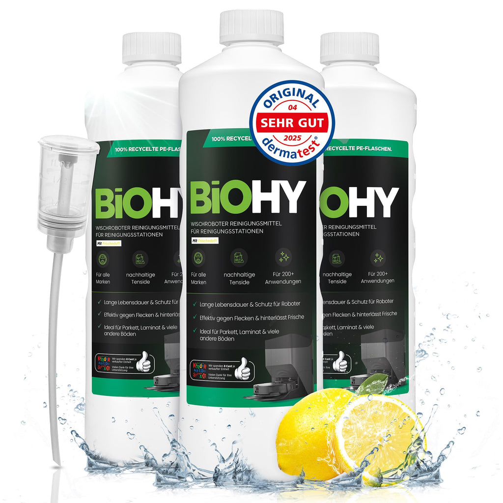 BiOHY Wischroboter Reiniger für Station mit Orangenduft (2 x 1 Liter)
