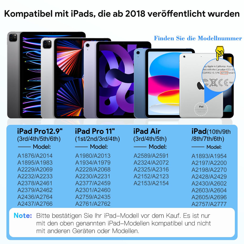 MEKO Stift für Apple iPad 2018–2026, Weiß, 35 Stunden Akkulaufzeit